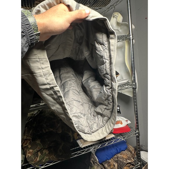 The North Face Mens S P Hooded Jacket Green Grey Lightweight Puffer - Picture 4 of 6